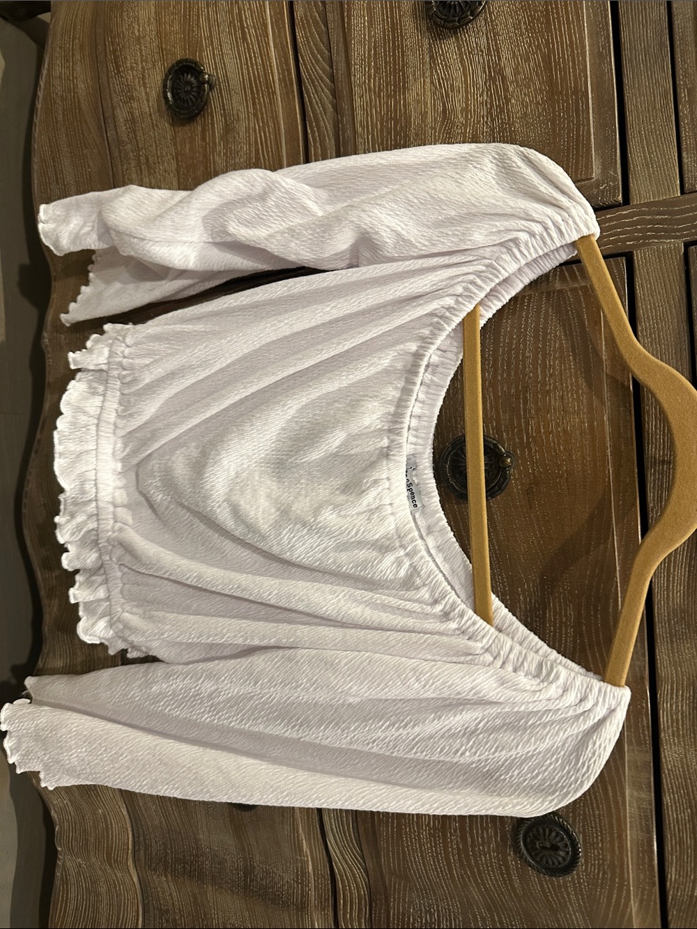 White Off-Shoulder Ruffled Crop Top
